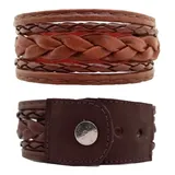 Pulseira Bracelete Trancado Couro