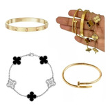 Pulseira Bracelete Trevo Conjunto