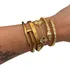 Pulseira Bracelete Trevo Conjunto Kit 4 Peças Prego Dourado
