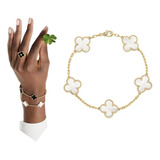 Pulseira Bracelete Trevo Flor Grife Luxo Casamento Van