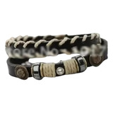 Pulseira Bracelete Tribal Couro