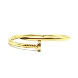 PULSEIRA BRACELETE UNISSEX PREGO AÇO JROMERO ARTIGOS COR DOURADO