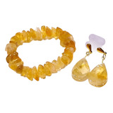 Pulseira Brincos De Citrino