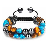 Pulseira Budista Contas Japamala Olho De Tigre Proteção
