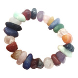 Pulseira C Ágata Ametista Cristal Citrino Ônix E Amazonita