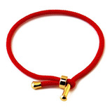 Pulseira Cabala Vermelha Kaballah Red String Laço Dourado