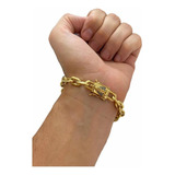 Pulseira Cadeado 8mm Fecho Especial Banhado A Ouro 18k