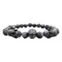 Pulseira Caveira Bracelete Leopardo Negro Pedra Ágata Preta