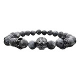 Pulseira Caveira Bracelete Leopardo
