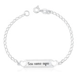 Pulseira Chapa Infantil Coracoes