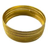 Pulseira Cigana Lisa 7 Cm Com 6 Argolas Douradas Comprimento 8 Cm Cor Dourado Diâmetro 8 Cm