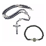 Pulseira Colar Terco Masculino Hematita São Bento
