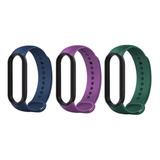 Pulseira Colorida Para Xiaomi Mi Band 5 Kit Com 3 Película