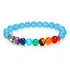 Pulseira Com Pedras Dos 7 Chakras + Pingente Metálico