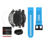 Pulseira Compativel Com Fenix 6 + Pelicula Capa Case Plugue