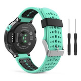 Pulseira Compatível Garmin 235 735xt 220 630 Fácil De Trocar Cor Verde Água / Preta