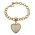 Pulseira Coração Bege Perola Banhada Ouro 18k Ajustável.