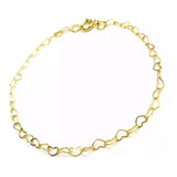 Pulseira Coracoes Delicada Banhada