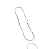 Pulseira Cordão Baiano Prata 925 18cm 2mm