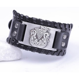 Pulseira Couro Bracelete Ragnar Barco Viking