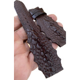 Pulseira Couro Crocodilo P/ Relógio Omega E Outras Marcas