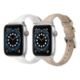 Pulseira Couro Fina Slim Para Apple Watch Series E Iwo Luxo