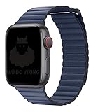 Pulseira Couro Loop Compatível Com Apple Watch Azul 42 44 45 