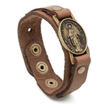Pulseira Couro Marrom Nossa