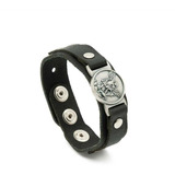 Pulseira Couro Preta Sao