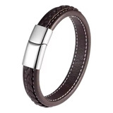 Pulseira Couro Trancado Marrom