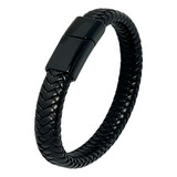 Pulseira Couro Trancado Marrom