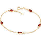 Pulseira Cristal Oval Vermelho