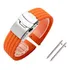 Pulseira De 24mm Silicone Deployant Compatível Fossil Fs4487 Cor Laranja