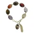 Pulseira De Ágata Pedra Natural Semijoia Folheada A Ouro 18k