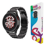 Pulseira De Aço Inoxidavel 20mm 123smart Compativel Com Samsung Galaxy Watch Active 1 2 Galaxy Watch 4 5 6 40mm 42mm 43mm 44mm 45mm 46mm 47mm Classic Pro Cor Preto