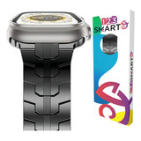 Pulseira De Aço Inoxidável Iron Man Compativel Com Apple Watch Ultra 1 2 E 3 49mm Series 10 9 8 7 6 5 Se 4 3 2 1 44mm 45mm 46mm Cor Preto