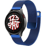 Pulseira De Aço Milanese Dupla 20mm Compativel Com Samsung Galaxy Watch 3 41mm Active 1 2 Watch 4 5 6 40mm 42mm 43mm 44mm 45mm 47mm Cor Azul