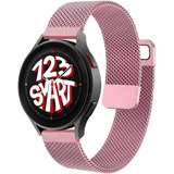 Pulseira De Aço Milanese Dupla 20mm Compativel Com Samsung Galaxy Watch 3 41mm Active 1 2 Watch 4 5 6 40mm 42mm 43mm 44mm 45mm 47mm Cor Pink Rose