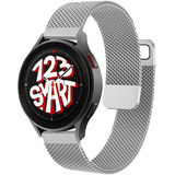Pulseira De Aço Milanese Dupla 20mm Compativel Com Samsung Galaxy Watch 3 41mm Active 1 2 Watch 4 5 6 40mm 42mm 43mm 44mm 45mm 47mm Cor Prata