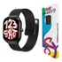 Pulseira De Aço Milanese Dupla Compativel Com Amazfit Gts 4 Gts 3 Gts 2 Gts 1 Gts4 Mini Gts2 Mini Bip U Bip S Bip 3 Bip Lite Gtr Mini Gtr 42mm Huawei Gt2 42mm Gt3 42mm Gt4 42mm - Cor Preto