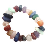 Pulseira De Ágata Ametista Cristal Citrino Ônix E Amazonita