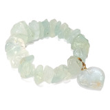 Pulseira De Água Marinha Pedra Natural Para Boas Energias