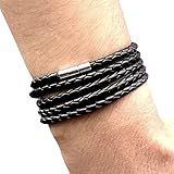 PULSEIRA DE COURO BRACELETE UNISSEX COM 5 VOLTAS PG41