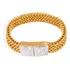 Pulseira De Diamante Dourada De Aço De Titânio Larga E Elega