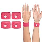 Pulseira De Enjôo Pulseira De Acupressão Anti Náusea Para Alívio De Náuseas Tonturas E Vômitos De Carro Barco Marítimo Voando Doença De Viagem Para Adultos E Crianças Vermelho Rosa Grande 2