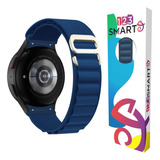 Pulseira De Nylon Alpinista Presilha Ridge 20mm Marca 123smart Compativel Com Samsung Galaxy Watch 4 5 6 7 Fe 40mm 42mm 43mm 44mm 45mm 46mm 47mm Cor Azul Marinho