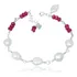 Pulseira De Pérolas Naturais E Jade Fúcsia Com Prata 925