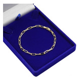 Pulseira De Prata 925 Banhada A Ouro 18k Elo Alongado 20cm