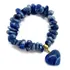 Pulseira De Quartzo Azul C/ Coração Pedra Da Cura Emocional