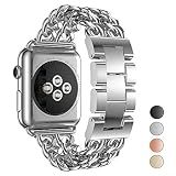 Pulseira De Relógio Apple Compatível Com Seoaura  38 Mm  40 Mm  Aço Inoxidável  Estilo Caubói  Estilo Corrente  Substituição Para IWatch Série 5 4 3 2 1 Nike   Pulseira Esportiva  38mm 40mm  Prata